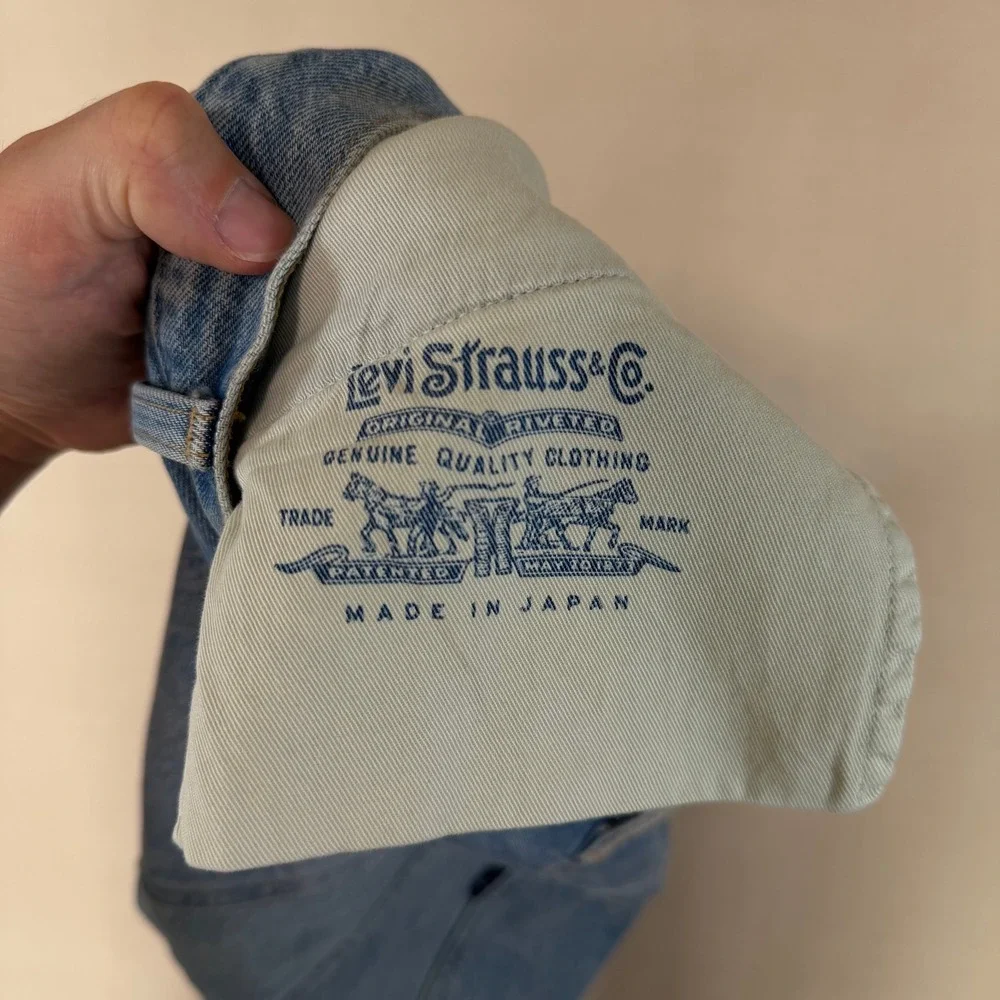 Levis Made in Japan Column Straight Leg Selvedge Jeans Light Wash 35x30